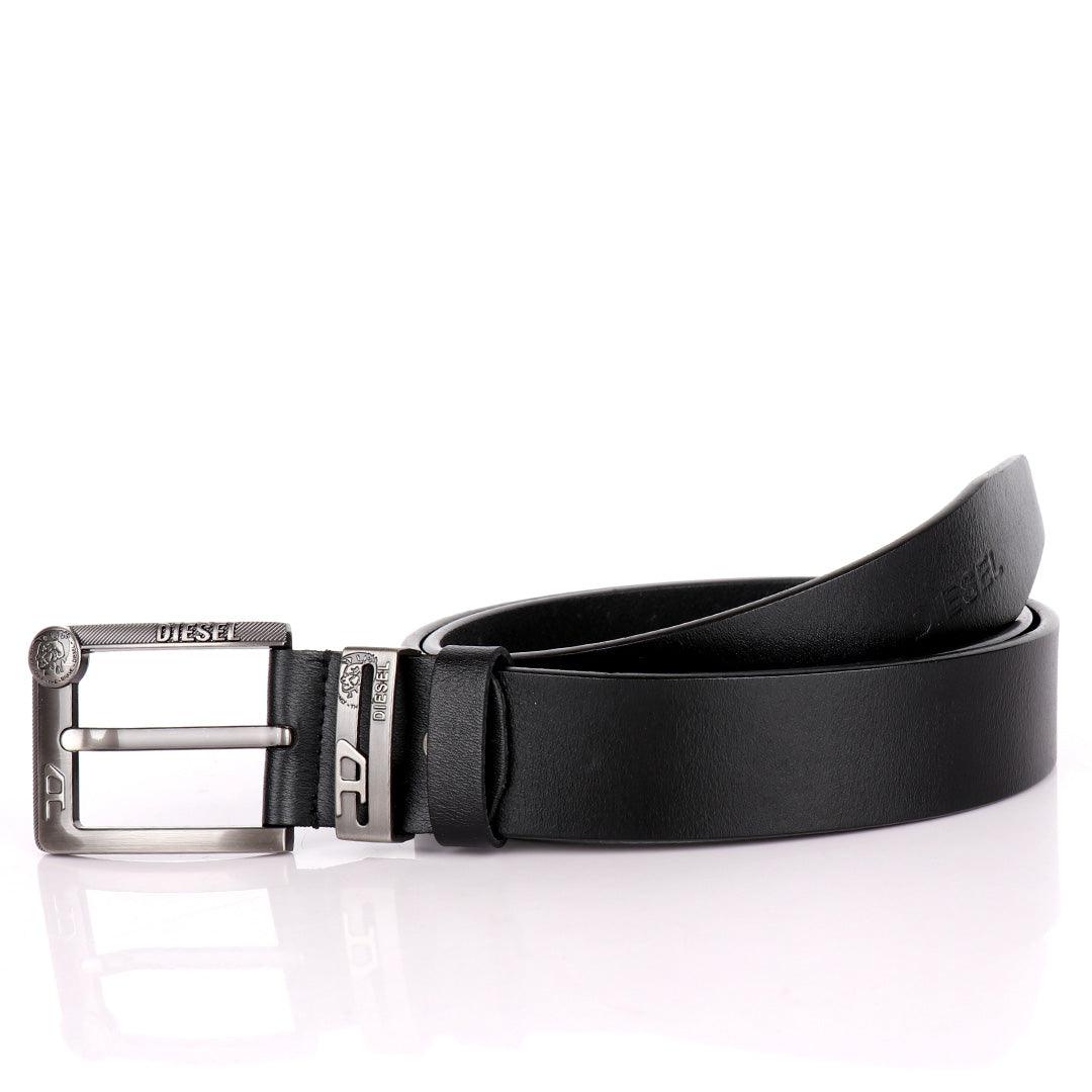 Diesel Authentic Logo Designed Men's Solid Leather Black Belt - Obeezi.com