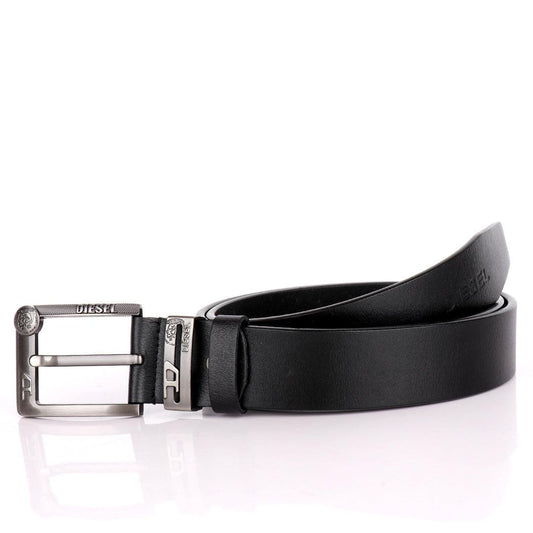 Diesel Authentic Logo Designed Men's Solid Leather Black Belt - Obeezi.com