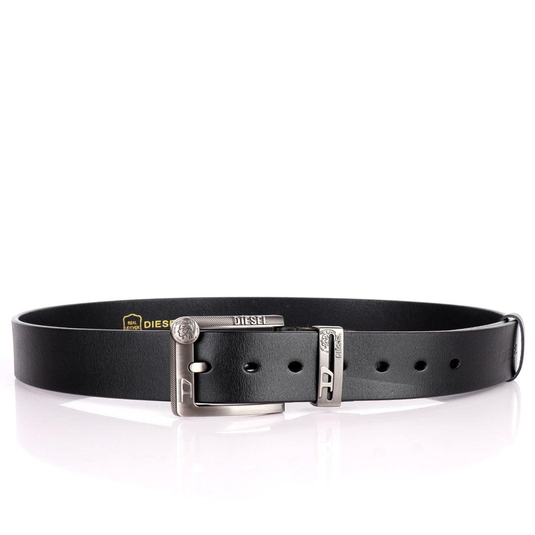 Diesel Authentic Logo Designed Men's Solid Leather Black Belt - Obeezi.com