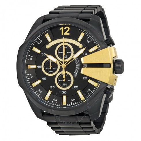 Diesel Mega Chief Chronograph Black Ion-plated Men's Watch DZ4338 - Obeezi.com