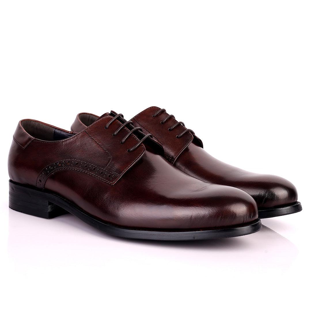 Dino Veratti Lace up Formal Superlative Shoe - Coffee - Obeezi.com