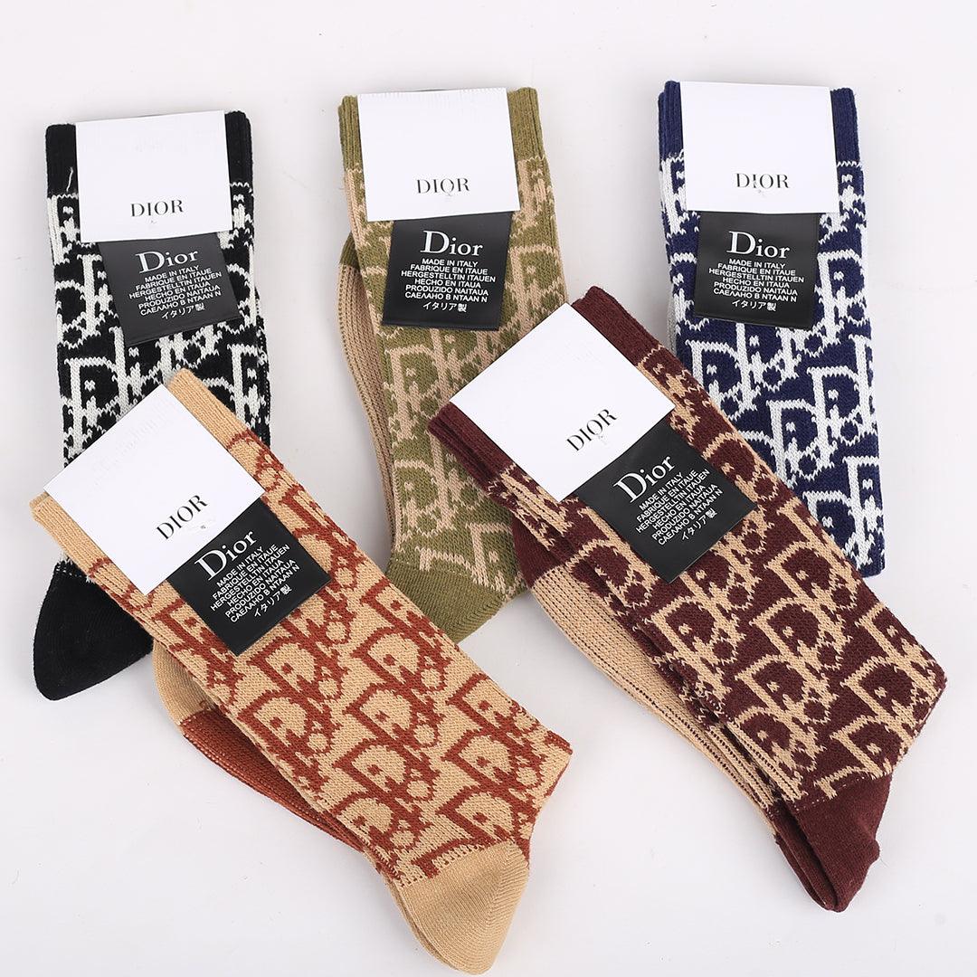 Dio 5 In 1 Logo encrypted Designed Socks - Obeezi.com