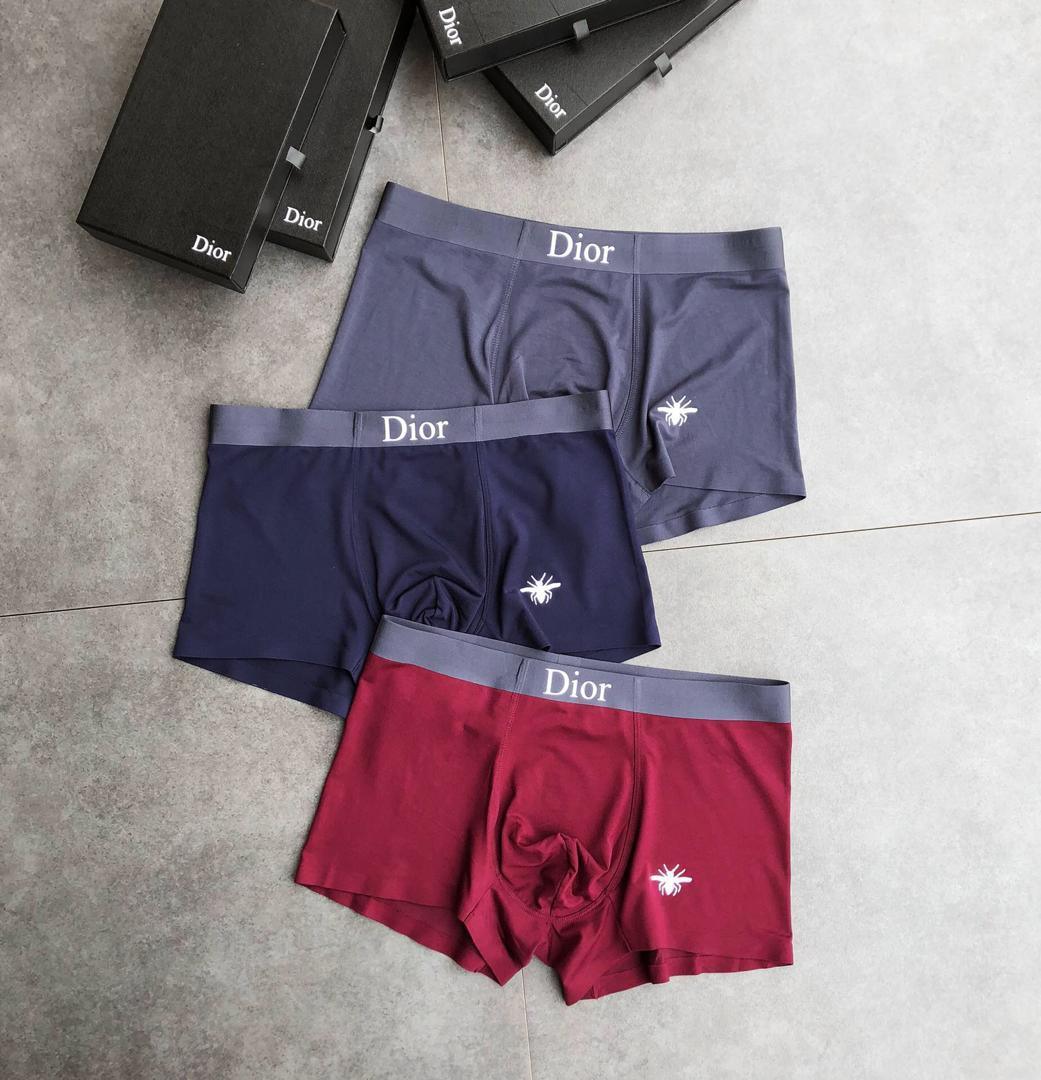 Dio Comfortable Cotton 3 In 1 Grey, Blue And Wine Briefs - Obeezi.com
