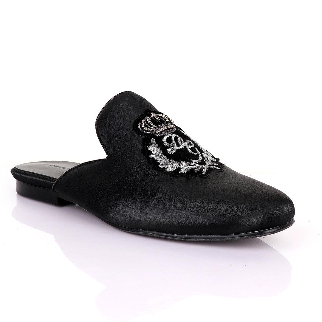 Dolce and Gabbana Crested Design Black Mole Half Shoe - Obeezi
