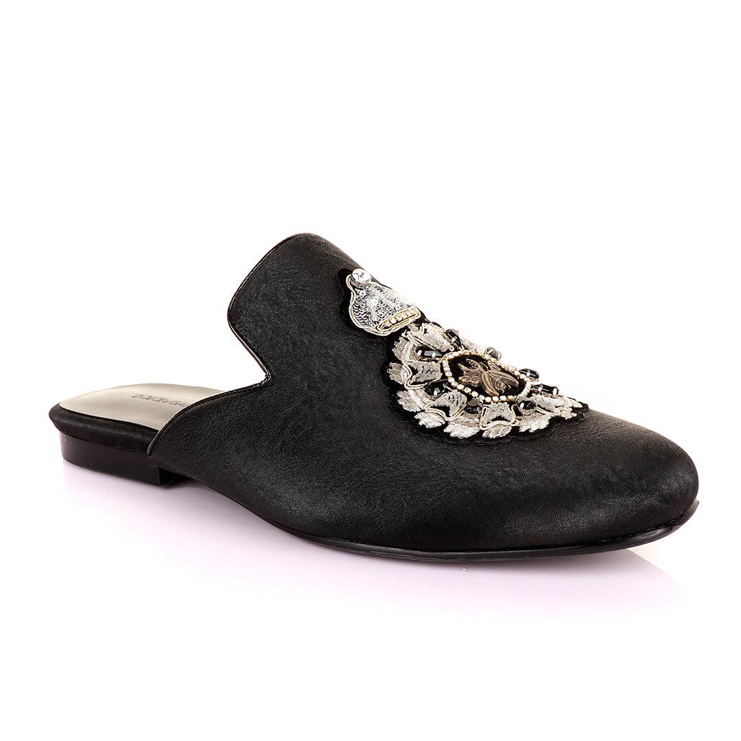 Dolce and Gabbana Spider Design Black Animal Skin Mole Shoe - Obeezi