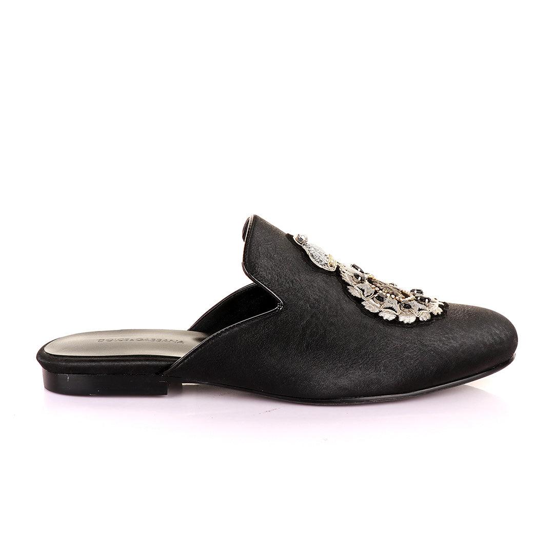 Dolce and Gabbana Spider Design Black Animal Skin Mole Shoe - Obeezi