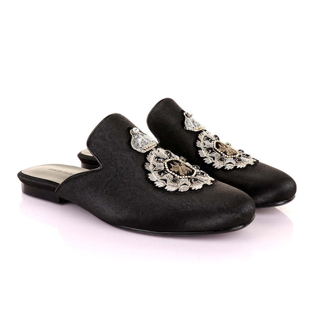 Dolce and Gabbana Spider Design Black Animal Skin Mole Shoe - Obeezi