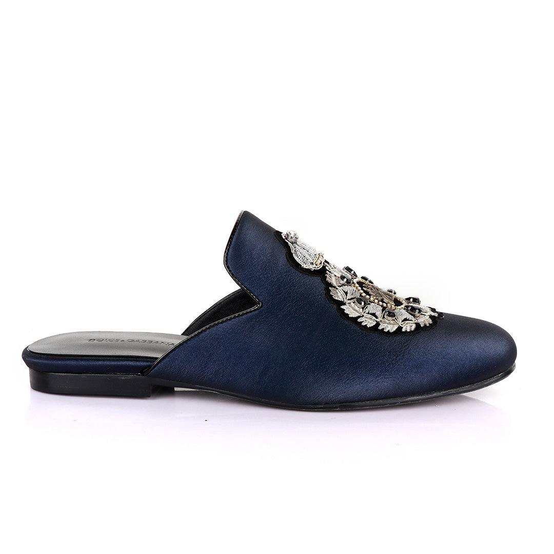 Dolce and Gabbana Spider Design Blue Animal Skin Mole Shoe - Obeezi