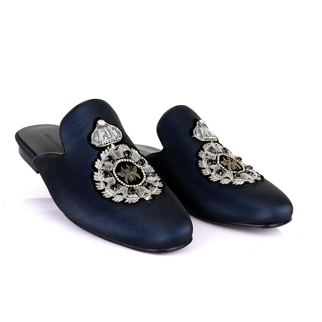 Dolce and Gabbana Spider Design Blue Animal Skin Mole Shoe - Obeezi