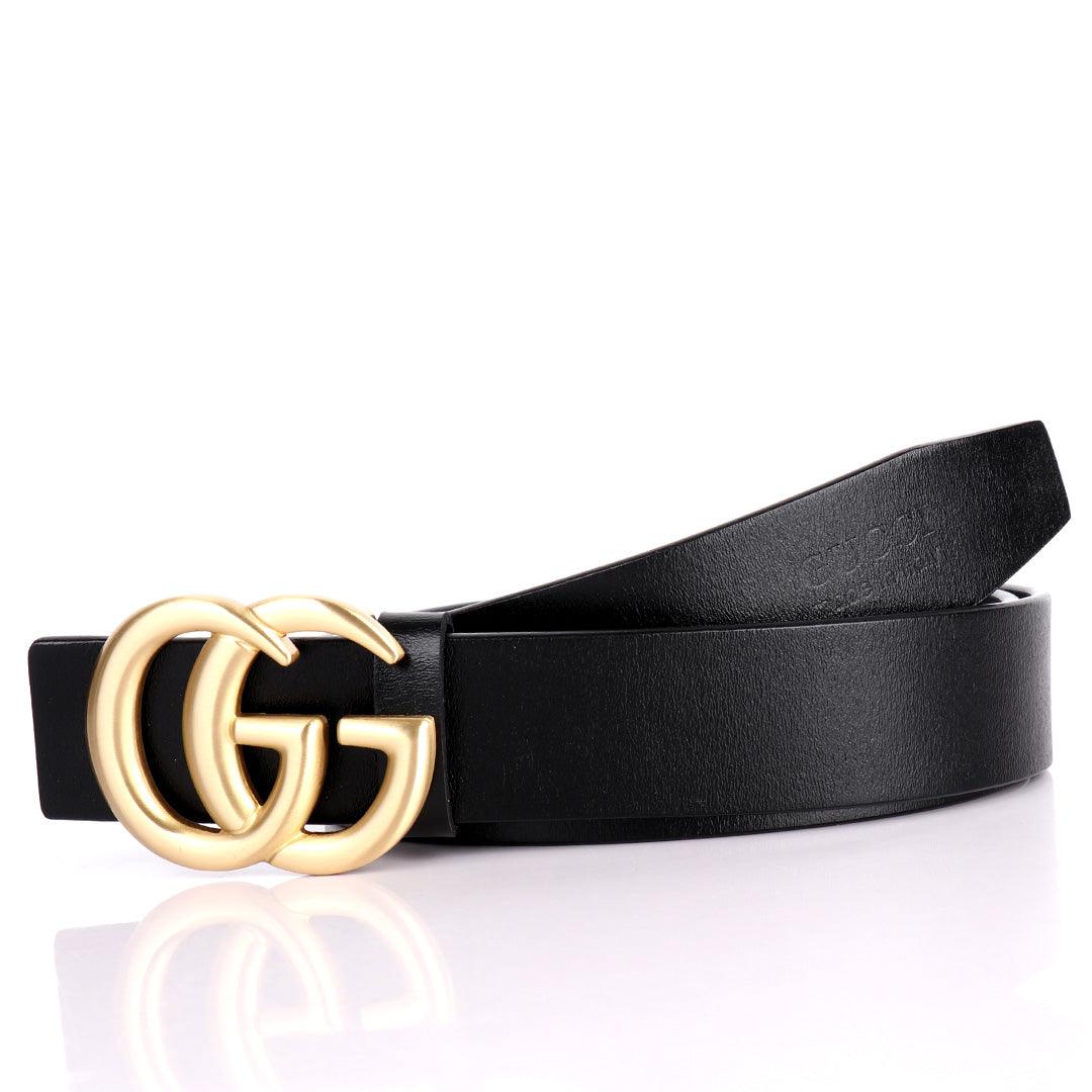 Double G Gold Designed Men's Black Genuine Leather Belt - Obeezi.com