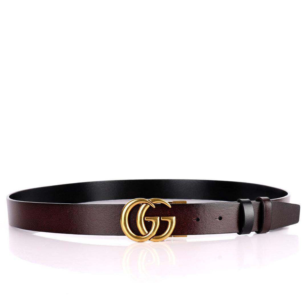 Double G Men's Reversible Black And Brown Genuine Leather Belt - Obeezi.com