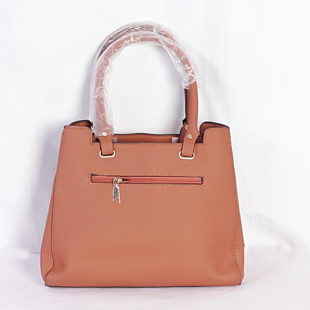 Dreubea Women's Leather With Details HandBag Brown - Obeezi.com