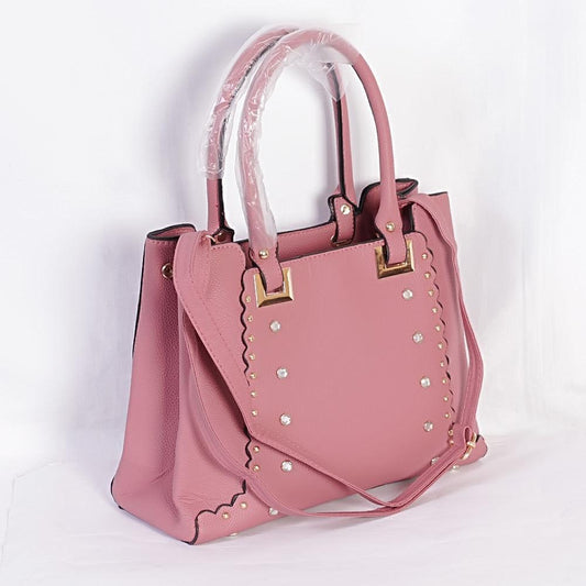 Dreubea Women's Leather With Details HandBag -Pink - Obeezi.com