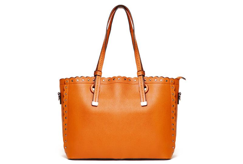 Dreubea Women's Leather With inner HandBag -Brown - Obeezi.com