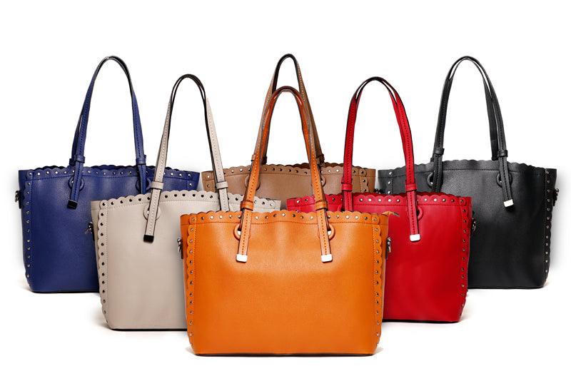 Dreubea Women's Leather With inner HandBag -Coffee - Obeezi.com