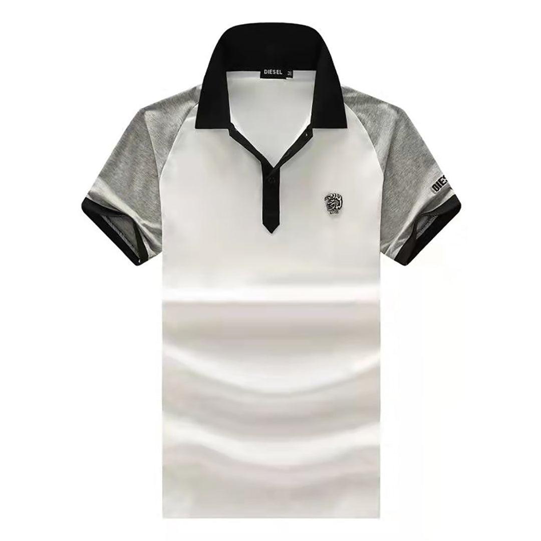 DSL Custom Fit Warrior Head Logo Designed Polo - White - Obeezi.com