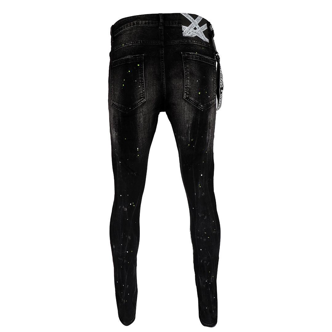 DSQ2 Men's Urban Styled Ripped Jeans- Black - Obeezi.com