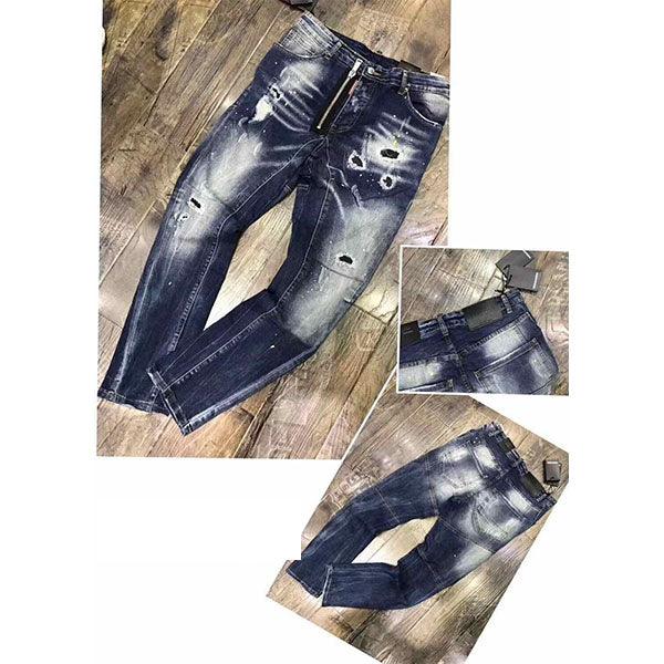Dsquared2 Be Cool Be Nice Straight Cut Navyblue Pants - Obeezi