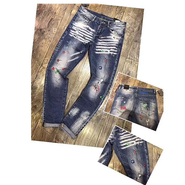 Dsquared2 color patch cool Blue guy jeans trosuers - Obeezi