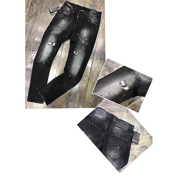 Dsquared2 Slim fit Black white patch Jeans - Obeezi