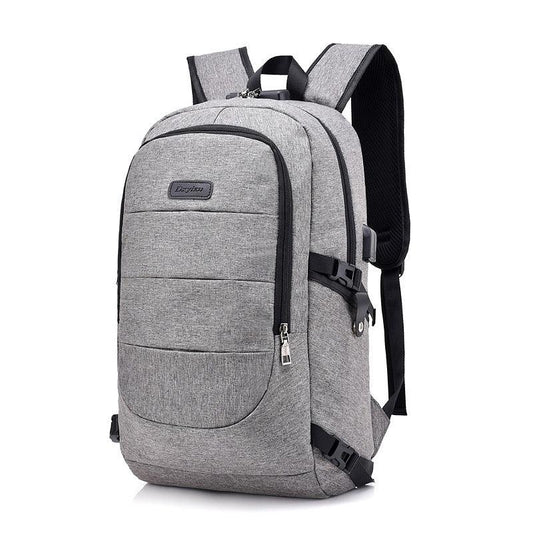 Dxyizu Oxford Men's Casual BackPack With Anti-Theft Lock And USB Charging Port-Ash - Obeezi.com