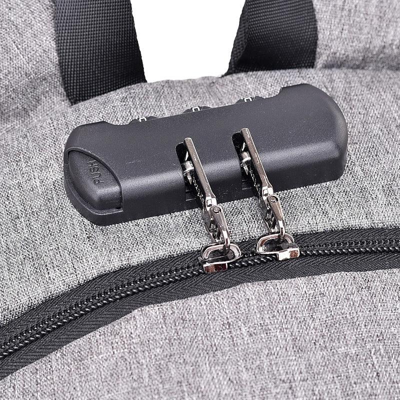 Dxyizu Oxford Men's Casual BackPack With Anti-Theft Lock And USB Charging Port-Ash - Obeezi.com