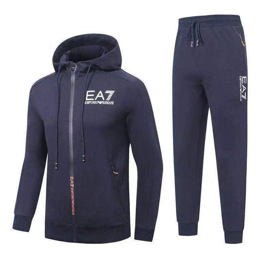 EA7 Zip Closure Design Navyblue Tracksuits - Obeezi