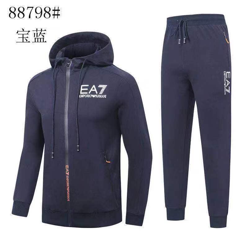 EA7 Zip Closure Design Navyblue Tracksuits - Obeezi