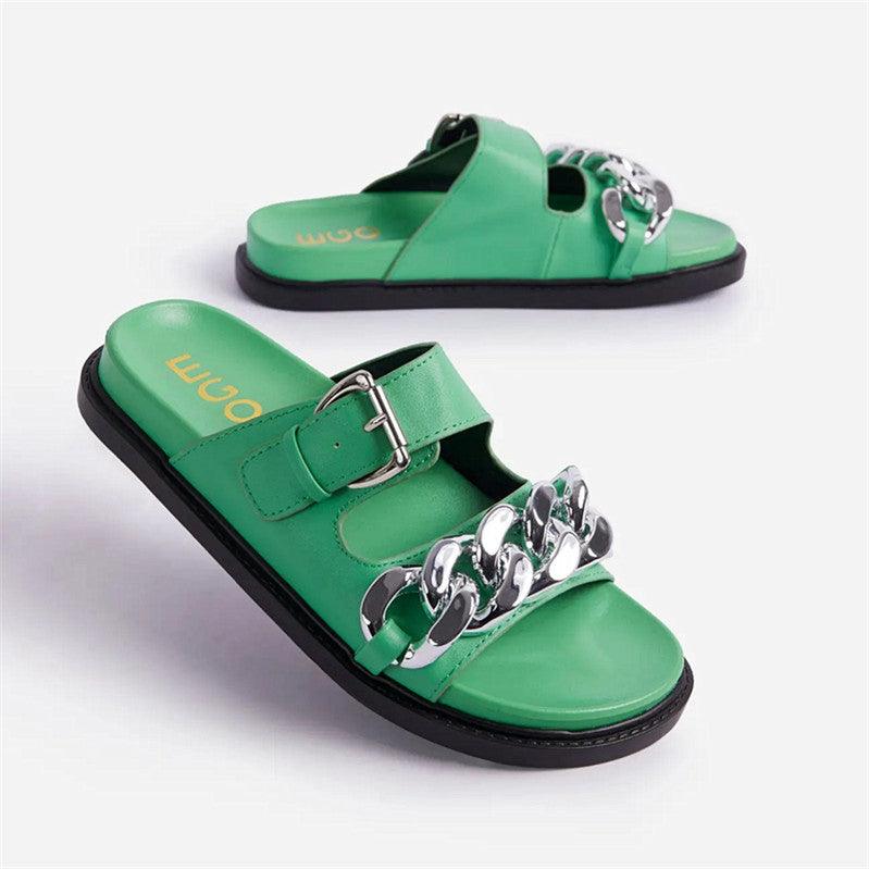 EGO Chain Designed Comfy Slipper - Green - Obeezi.com