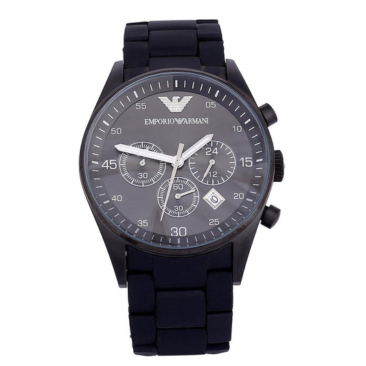 Emp Chronograph Black Dial Black Silicone Bracelet Men's Watch - Obeezi.com