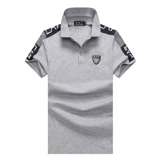 Emp classic Cotton polo shirt in pique cotton blend- Ash - Obeezi.com