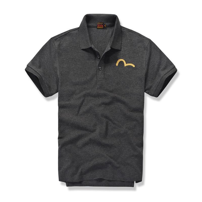 Evisu Polo Shirt With Metallic Embroidered Logo-Grey - Obeezi