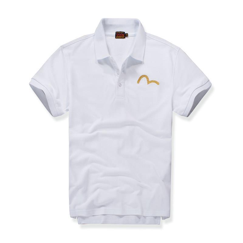 Evisu Polo Shirt With Metallic Embroidered Logo-White - Obeezi