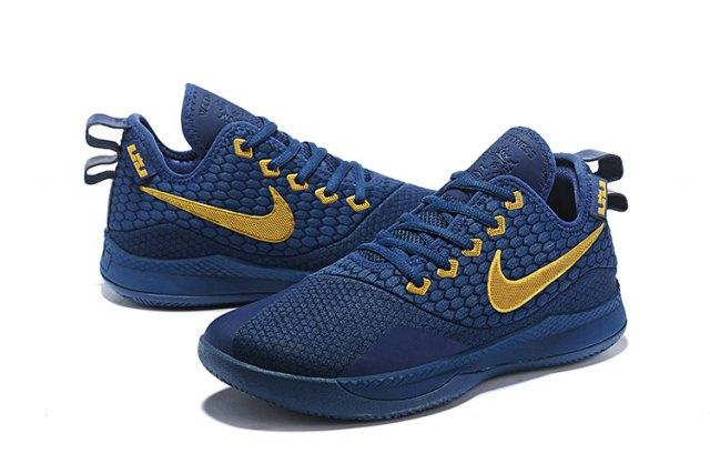 Excellent Lebron Witness 3 Blue Gold Men's Sneakers - Obeezi