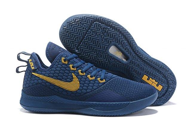 Excellent Lebron Witness 3 Blue Gold Men's Sneakers - Obeezi