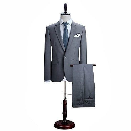 Exclusive Mosaique Men's Classic Grey Suit - Obeezi