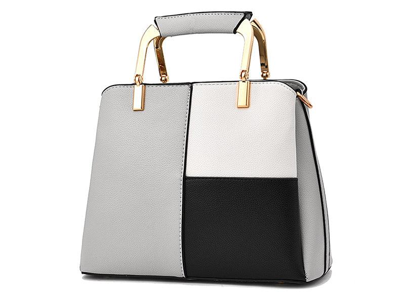 Exquisite Leather Mix Colors Tote Women Bags - Dark Grey - Obeezi.com