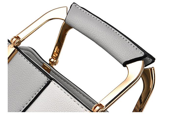 Exquisite Leather Mix Colors Tote Women Bags - Light Grey - Obeezi.com