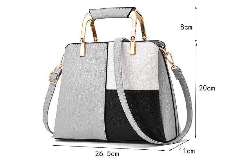 Exquisite Leather Mix Colors Tote Women Bags - Orange - Obeezi.com