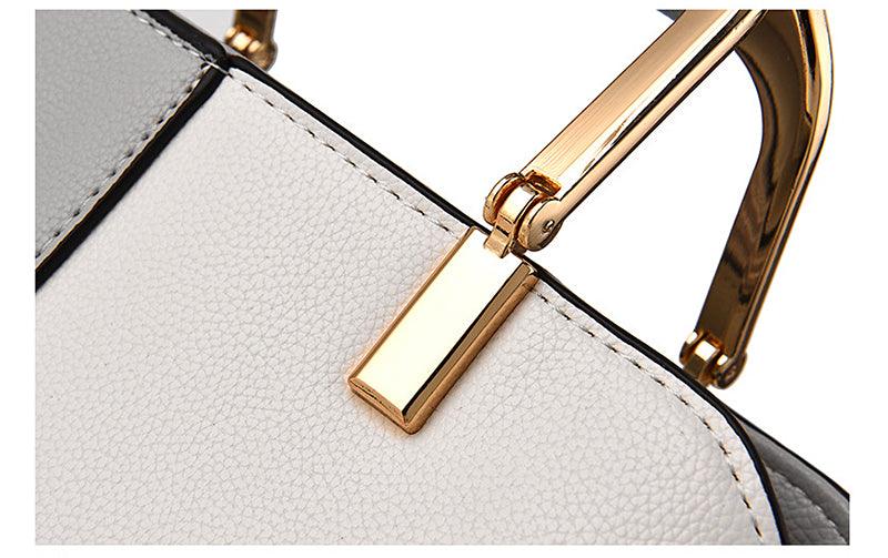 Exquisite Leather Mix Colors Tote Women Bags - Orange - Obeezi.com