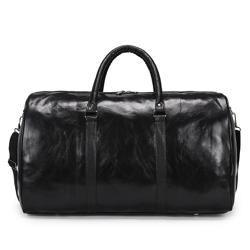 Exquisite Multi-Dimensional Leather Travel Bag- Black - Obeezi.com