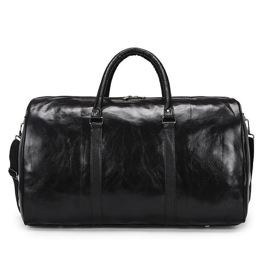 Exquisite Multi-Dimensional Leather Travel Bag- Black - Obeezi.com