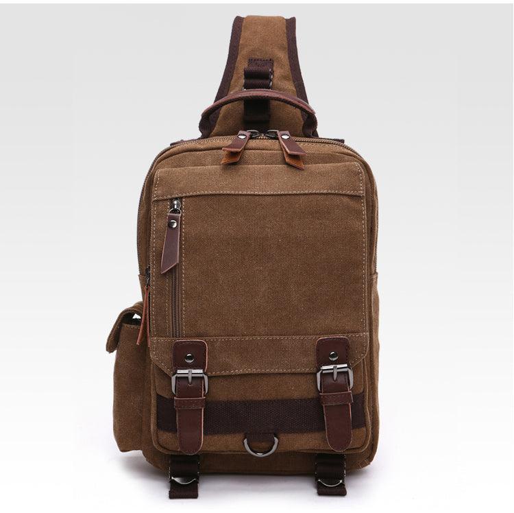 Exquisite Outdoor Canvas Crossbody Bag Travel Shoulder Bag- Coffee - Obeezi.com