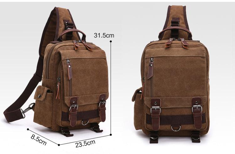 Exquisite Outdoor Canvas Crossbody Bag Travel Shoulder Bag- Dark Blue - Obeezi.com