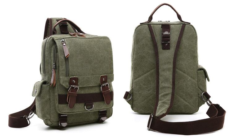 Exquisite Outdoor Canvas Crossbody Bag Travel Shoulder Bag- Green - Obeezi.com