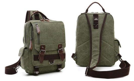 Exquisite Outdoor Canvas Crossbody Bag Travel Shoulder Bag- Green - Obeezi.com