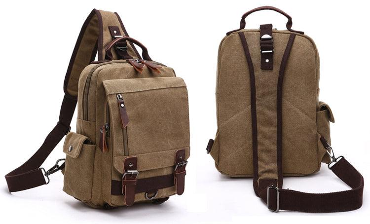 Exquisite Outdoor Canvas Crossbody Bag Travel Shoulder Bag- Grey - Obeezi.com