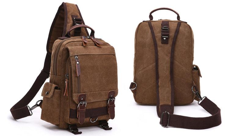 Exquisite Outdoor Canvas Crossbody Bag Travel Shoulder Bag- Khaki - Obeezi.com