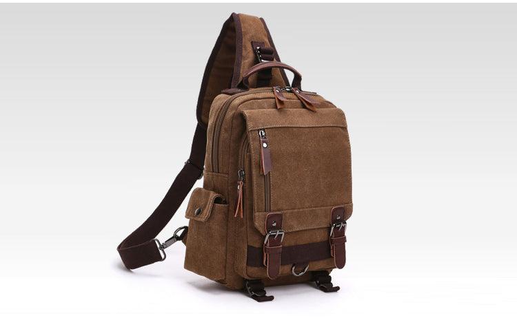 Exquisite Outdoor Canvas Crossbody Bag Travel Shoulder Bag- Khaki - Obeezi.com
