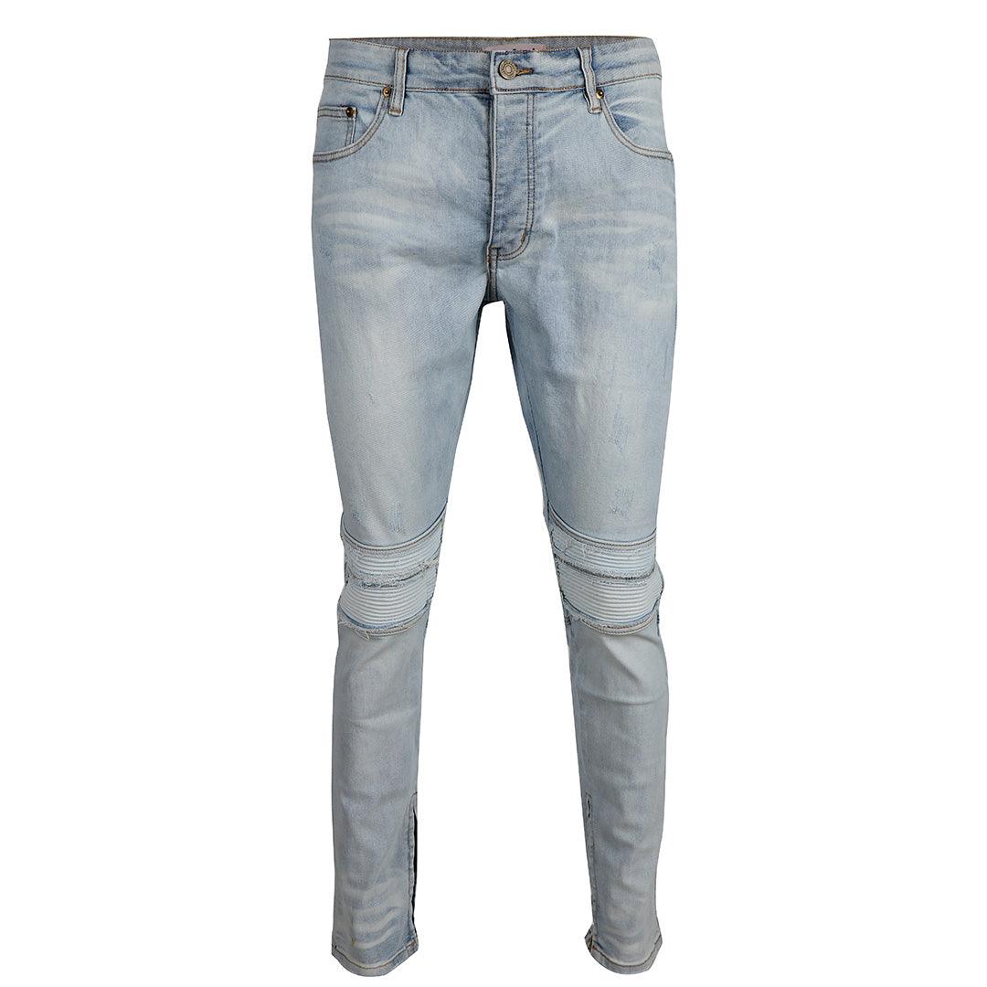 F.O.G Fourth Collection Ripped Mid-Rise Light Blue Jeans - Obeezi.com